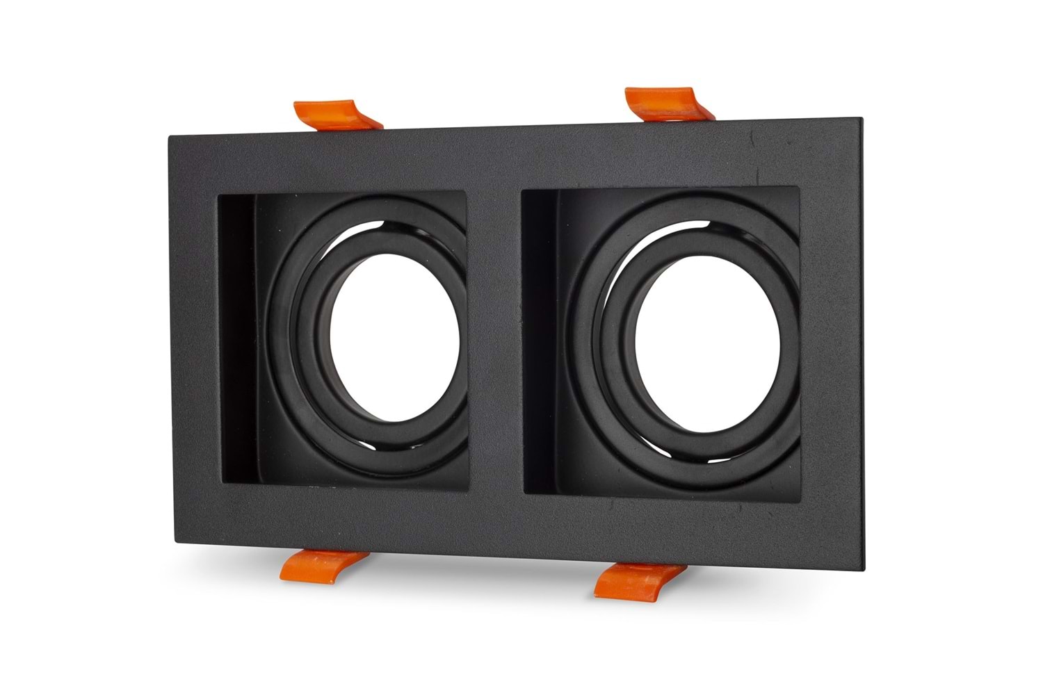 Kare 2li Siyah Dekoratif GU10 Spot Kasa