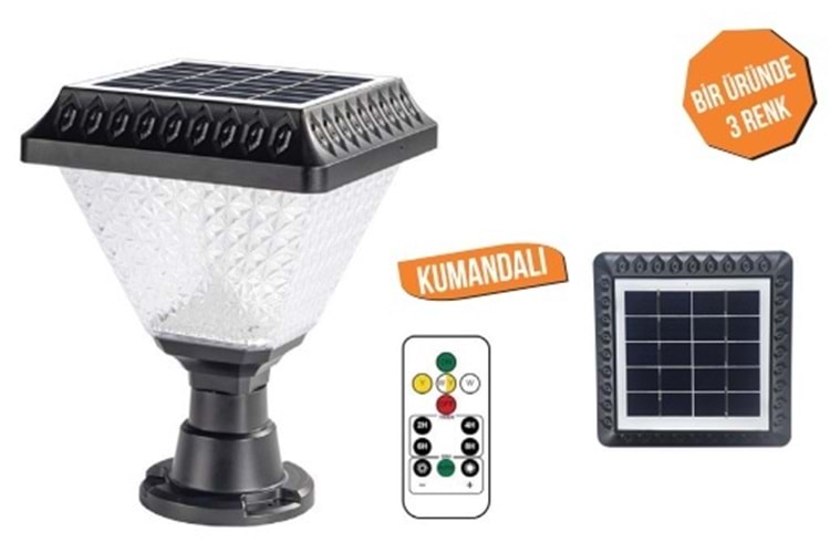 50W - Solar Led Duvar Tipi Bahçe Armatürü 6500K