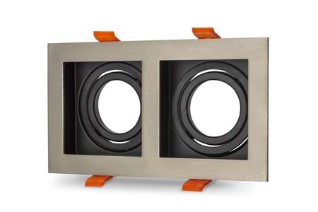 Kare 2li Saten Dekoratif GU10 Spot Kasa